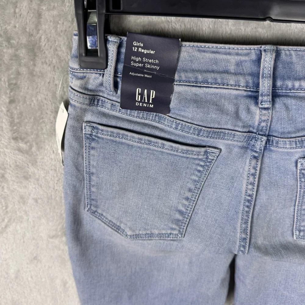 GAP Girls High Stretch Super Skinny Jeans Sz 12 Light Bling‎ LOVE NWT